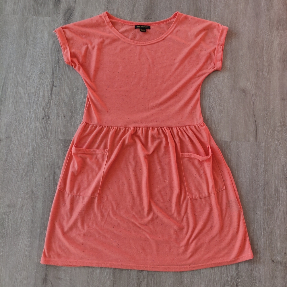 QED London Pink T-Shirt Minidress with Pockets Small - Picture 2 of 10